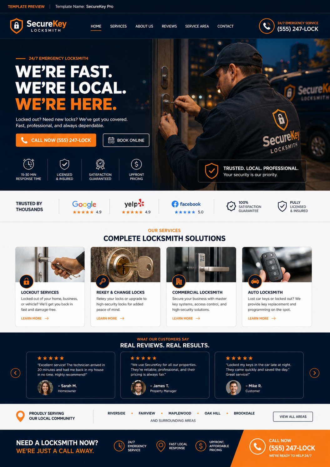 SecureKey Pro locksmith website design