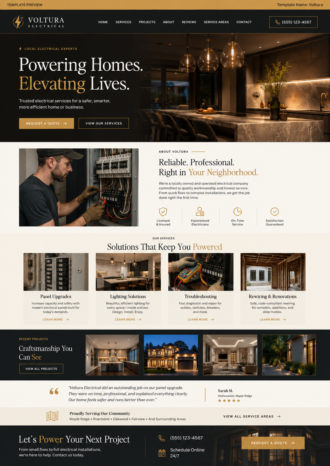 Voltura electrical website design